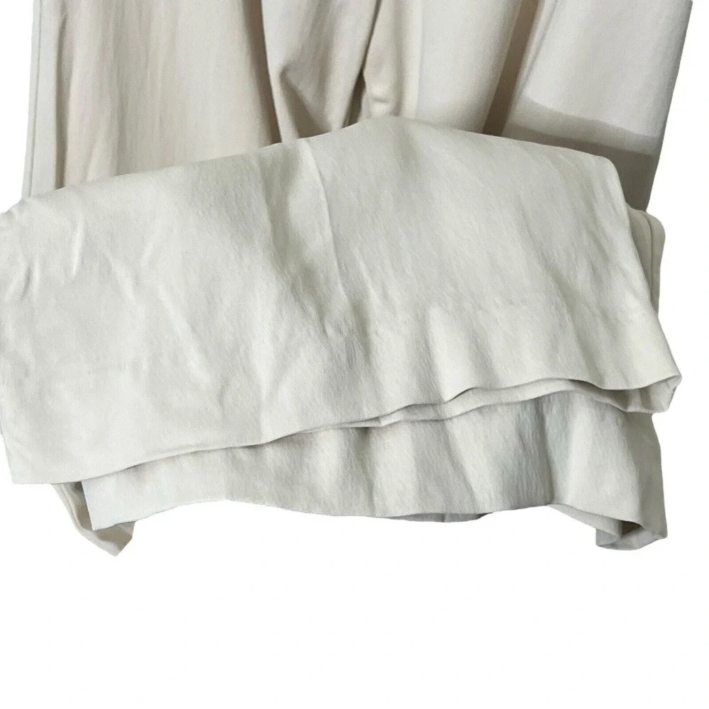 ZARA High Rise Trousers Off White Linen‎ Blend Vented Waist Women's Size XS New